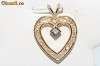 ocazie pandantiv inimioara aur galben 14K cu diamant natural