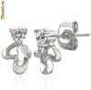 Cercei din inox 8 mm /6 mm zirconiu - cod 135