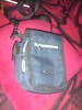 borseta  unisex material . culoare albastru cu buzunar telefon