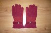Manusi visinii, grena, combinatie catifea cu tricot, groase, NOI