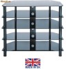 Stand Plasma/Lcd 55 & rack AV, 5 polite sticla, negru