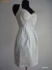 Bershka Rochita 50's alb cu picatele bleumarin mar L Bershka Rochita 50's alb cu picatele bleumarin mar L