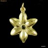 PANDANT PLACAT CU AUR CU PIATRA DE ZIRCONIU NEGRU - FLOARE -