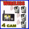 Video interfon LCD 3.5 inch 2.4 G wireless 4 camere supraveghere