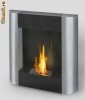 Semineu bioethanol, salon, Negru/Argintiu, seria Elegance C