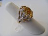 Inel gama lux aur 14K, 10.1g, montura ornamentata cu 100 BRILIANTE si CITRIN 11,5CT !!