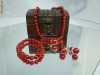 Set perle rosii, 3 piese