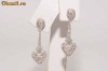 superbi cercei aur alb 18K cu diamante naturale 0.86CT 5gr  foarte ieftini