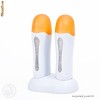 incalzitor, aparat dublu pentru epilat de unica folosinta, doua aparate de incalzit ceara 100 ml + stativ + o ceara de unica Cadou, uz Profesional