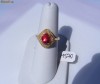Inel designer aur 14K, 4.1g, montura deosebita cu GRANAT Rhodolit si anturaj BRILIANTE !!