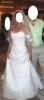 ROCHIE MIREASA +VUAL din matase si dantela cu trena scurta,CREM(marca GIOCONDA)