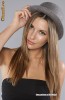 Palarie lana fedora stil pork pie bowler cu tinte batute ff tare noua cu etich onesize
