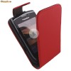 husa rosie  piele flip Blackberry  9800 + folie cadou
