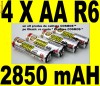 ACUMULATORI REINCARCABILI AA 4 bucati R6 2850 mAh Ni-Mh 1,2V pentru Aparat Foto Digital Telecomanda Jucarie MP3 acumulat