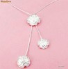 LANTISOR deosebit cu 3 PANDANTIVE in forma de FLOARE,  PLACAT CU ARGINT 925 (marcat 925)! Lant superb! Cea mai buna idee de cadou!!!