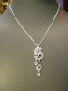 Pandantiv cu cristale swarovski si lant de argint - bijuterii handmade mireasa