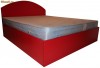 Pat dormitor dublu 200/160cm rosu, cu lada tip sertar lateral, saltea ortopedica Victoria