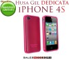 HUSA ROZ-ROSU SILICON GEL DEDICATA IPHONE 4S - TRANSPORT GRATUIT