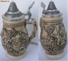 Halba din ceramica cu capac din zinc MUNCHEN Germania Halba din ceramica cu capac din zinc MUNCHEN Germania