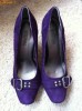 PANTOFI DAMA KENNETH COLE, ORIGINALI, PIELE INTOARSA, MARIME 37, MOV, TOC 10CM,  FINUTI SI ELEGANTI