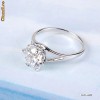 INEL deosebit FILAT IN AUR ALB de 14k (gold filled) cu piatra Swarovski SOLITAIRE foarte stralucitoare 8mm x 8mm! Marimea 7 US! Cadoul perfect!!!