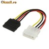 cablu molex tata - sata mama (Cablu alimentare serial ATA 0,15m)