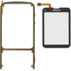 Carcasa fata cu touchscreen Nokia C3-01 Touch and Type argintie/neagra Originala