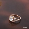 INEL deosebit FILAT IN AUR ROZ de 14k (gold filled) model INIMA cu 6 pietre Swarovski, principala 8x6 mm! SUPERB!! Cadoul perfect! Marimea 7 US!!