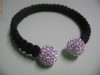 BRATARA FIXA SNUR CERAT BILE CRISTALE SWAROVSKI ALBE