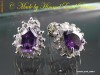 Cercei Princess Elegance, AmetistPear placati cu Aur Alb18K, 13mm, 3.3gr, trei straturi!. Nu trebuie ratati! ! !