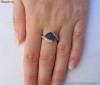 Inel designer aur 10K, 3.2g, montura deosebita cu TOPAZ SMOKY trillion si accente BRILIANTE !!