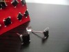 CERCEI ARGINT MODEL PATRAT ZIRKONIU NEGRU 6MM