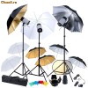 Kit Studio: 3 x Blitz Studio + 3 x Trepied + 9 x Umbrela + Kit reflector voleti + Blenda 2in1 Silver/Gold + Snoot cu grila (fagure)