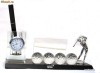 Suport birou cu ceas din cristal  MontBlanc si pix MontBlanc  - Reducere 20 %