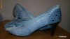 Pantofi cu toc, din material blugi