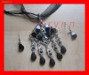 SA04 - Set superb FASHION BLACK : lantisor + cercei margele negre