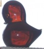 Statueta cristal amberina handmade - Boboc - FM Konstglas Ronneby Suedia