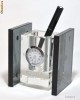 Suport birou cu ceas din cristal  MontBlanc si pix MontBlanc - Reducere 20%