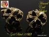 Butoni pentru camasa Luxury Knod , placati cu Aur G 18k, Dark Safir si topaze. No15