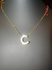 Pandantiv placat cu aur alb de 18 K cu cristale swarovski clear - bijuterii handmade mireasa