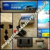 INVERTOR / CONVERTOR 100 W REALI 100 W 12 V DC la 220 V AC pentru AUTO / MASINA sau INCARCATOR / PANOU SOLAR