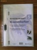 Set dosare A4 plastic alb (fata transparenta), cu clema metalica neagra, capacitate 30 coli si 5 plicuri format B4 (cu 1 fata carton, 1 fata