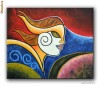 Tablou modern in ulei pe panza -- Zburatorul (60x50cm)