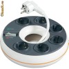 Prelungitor cu protectie la supratensiune Donut, 6 prize, gri
