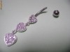 PIERCING BURIC TITAN LUNG CRISTALE SWAROVSKI ALBE