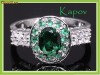 Superb Inel de Dama Aur Alb Filled 10KT Emerald Marimea 8