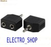 Adaptor jack 3,5mm la 2 jack 3,5mm