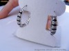 Cercei ag rodinat, 6.5g, model HOOP ornati cu 34 accente DIAMANTE si email negru !!