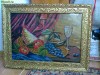 Tablou-goblen inramat vechi -Fructe- lichidare colectie personala