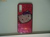 UNICAT carcasa bling Samsung Star S5230 Hello Kitty decorata cu strasuri/cristale/pietricele gen Swarovski roz,argintii.husa capac original baterie
